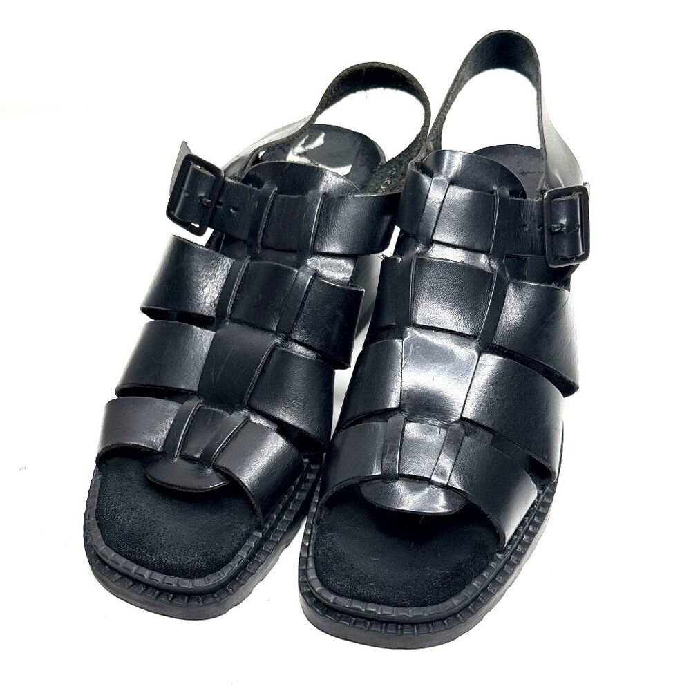 BRUNO DE MILANO Georgia Fisherman Strappy Square Toe Leather Sandal Womens 7 N